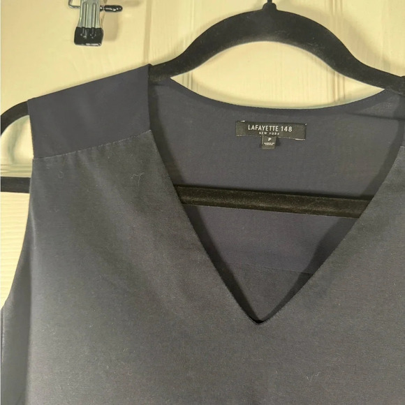 Lafayette 148 New York Navy Layered Business Causal Tank Top Size Small Petite - Picture 5 of 8